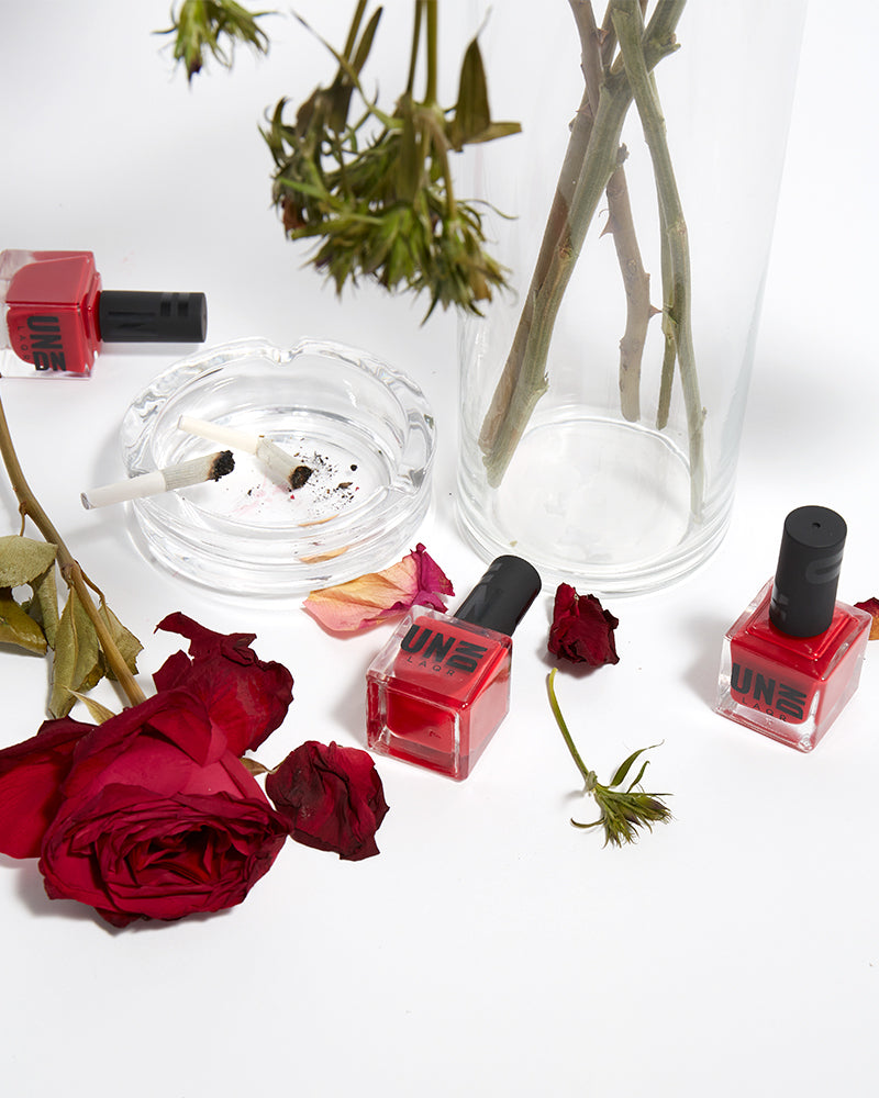 dark red nail polish