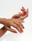dark red nail polish